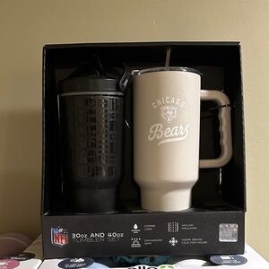 Chicago Bears Tumbler Set - Black and Cream